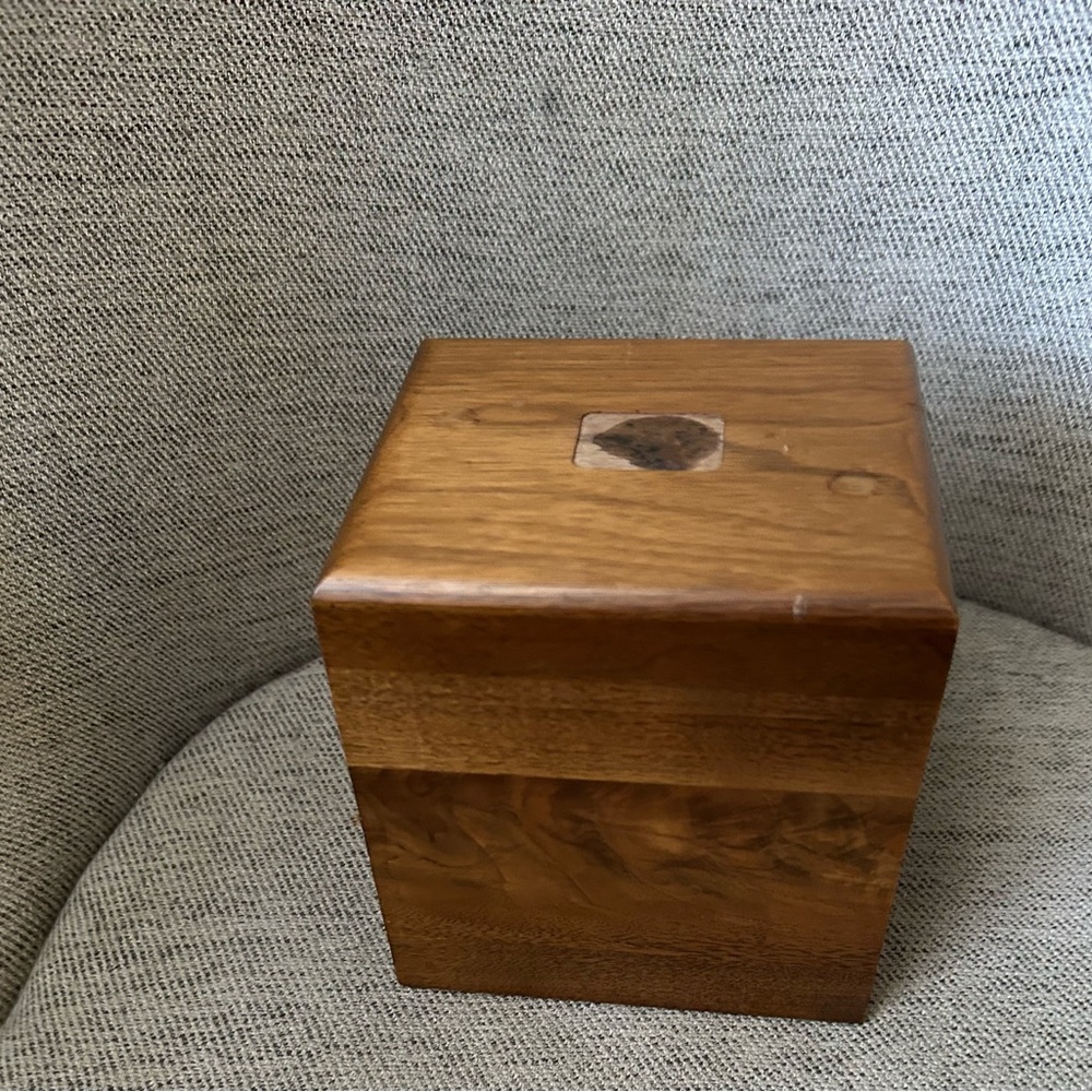 empty Decatur Collection Cigar Box wood vintage with metal tool